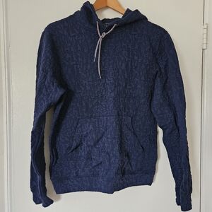 IUTER Mens Hoodie S Hill Navy Blue Textured Streetwear Made in Italy Skater
